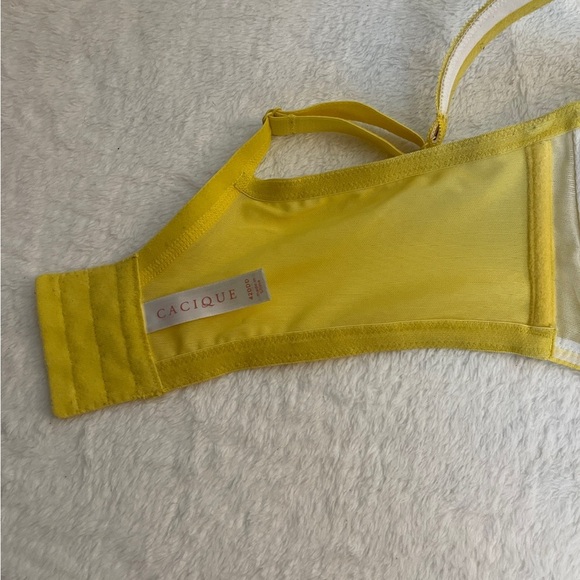 Cacique Yellow Lace Bra with Red Accent - Picture 5 of 7